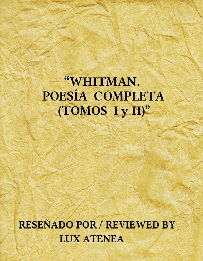 WHITMAN POESIA COMPLETA (TOMOS I y II)